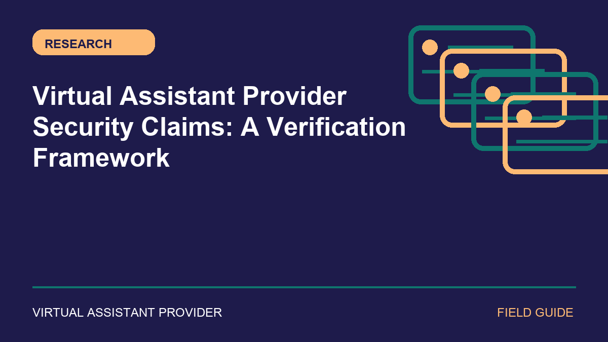 Featured illustration for “Virtual Assistant Provider Security Claims: A Verification Framework”