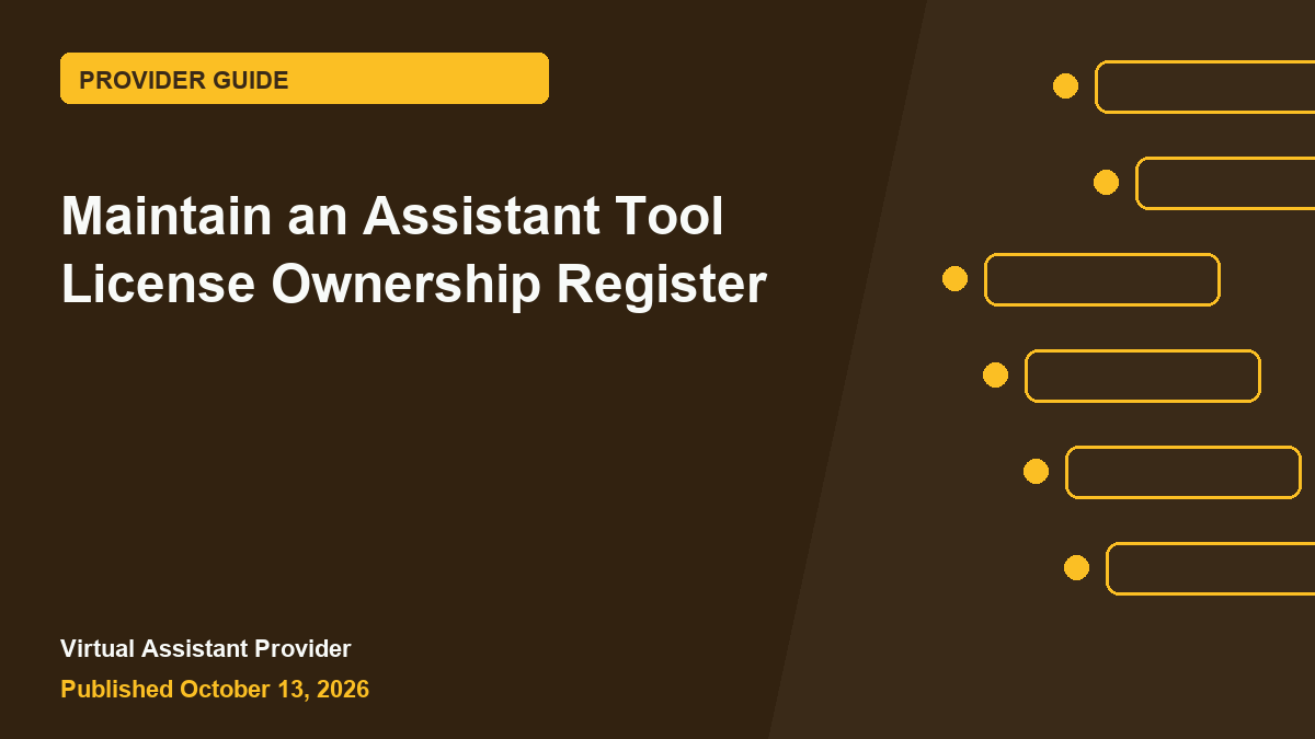 Featured illustration for “Maintain an Assistant Tool License Ownership Register”