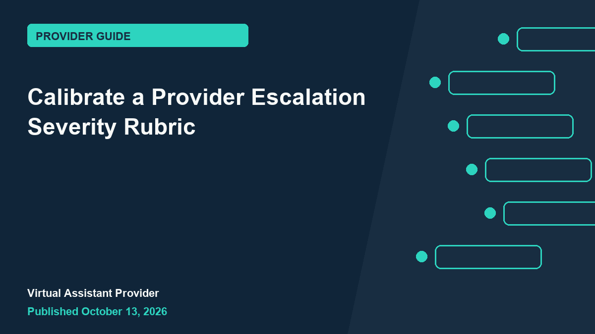 Featured illustration for “Calibrate a Provider Escalation Severity Rubric”