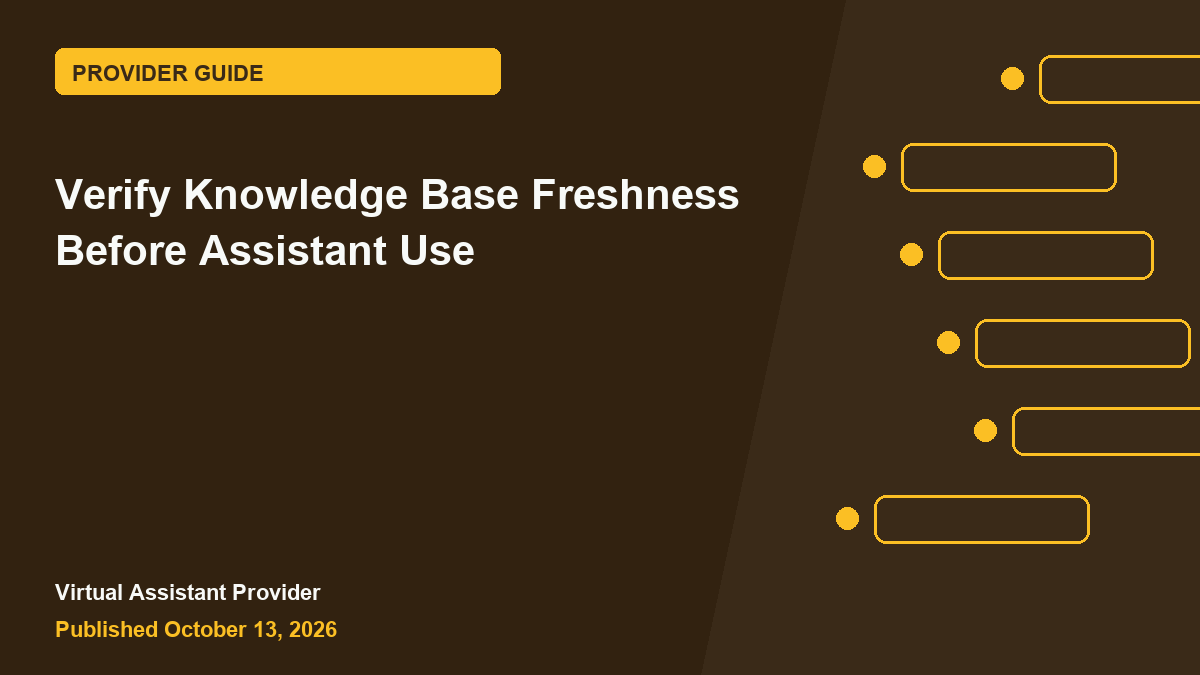 Featured illustration for “Verify Knowledge Base Freshness Before Assistant Use”