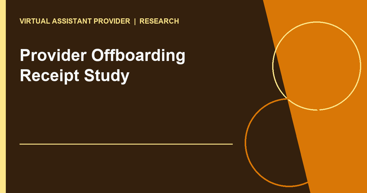 Provider Offboarding Receipt Study study diagram